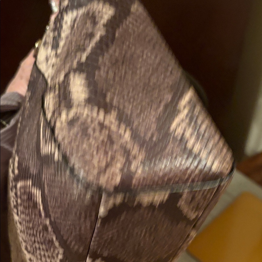 Coach Kelsey Python Pattern Taupe,Brown and Black cross body - Picture 8 of 15